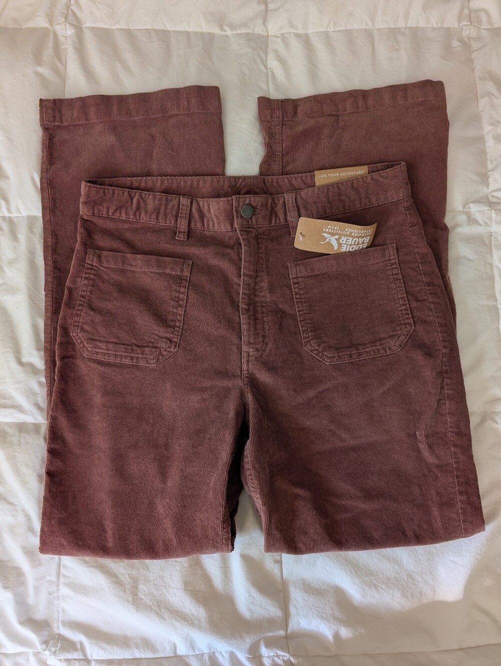 NWT Eddie Bauer True Icon Plum Corduroy Pants Granola Girl Cabincore Gorpcore 10